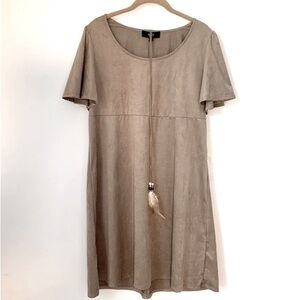 Naïf Boho Hippie Feather Tassel Dress  Lightweight Faux Suede